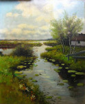 Vóór restauratie, schilderij waterlelies